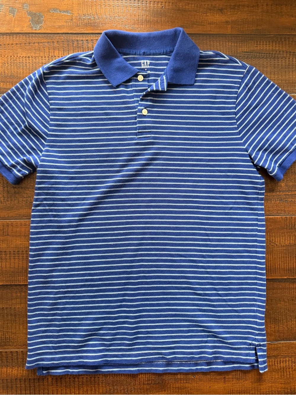 GAP Blue and White Striped Polo